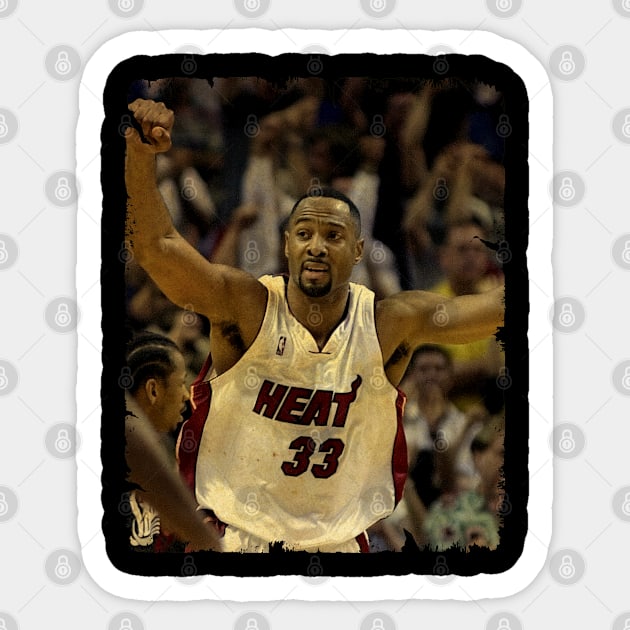 Alonzo Mourning - Vintage Design Of Basketball Sticker by JULIAN AKBAR PROJECT